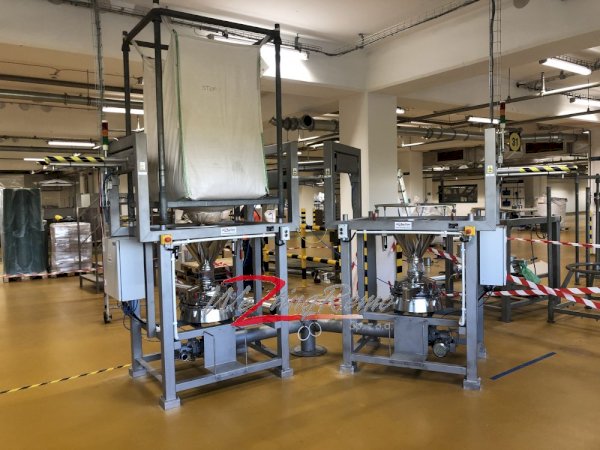 Stacja rozładowcza worków BIG-BAG wraz z przesiewaczem wibracyjnym oraz przenośnikiem ślimakowym